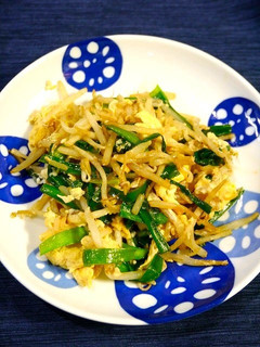 簡単!ニラ玉もやしのにんにく醤油炒め-レシピのメイン写真