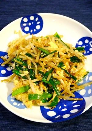 簡単！ニラ玉もやしのにんにく醤油炒め-レシピのメイン写真