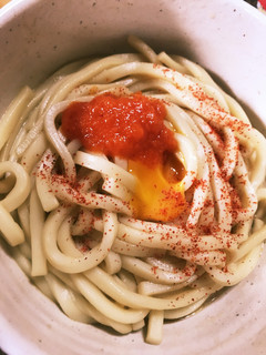 ポン酢うどん(釜玉うどん風)-レシピのメイン写真