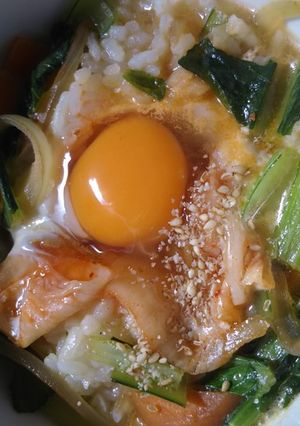 サッポロ一番スープでキムチリゾット-レシピのメイン写真