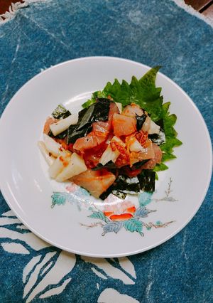 あたた生だししょうゆでマグロの山芋和え-レシピのメイン写真