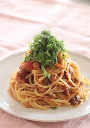 大葉みその隠し味・サバ缶パスタ-レシピのメイン写真
