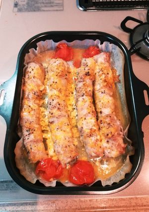 ズッキーニの豚バラチーズ焼き：ラクック-レシピのメイン写真