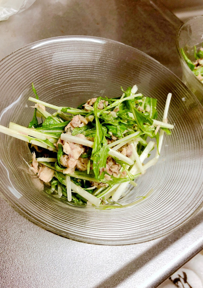 鯖の水煮缶と水菜の生姜マヨ和えサラダ-レシピのメイン写真