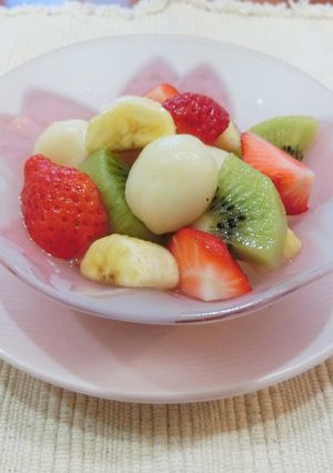 アスリート食フルーツたっぷり豆腐入り白玉-レシピのメイン写真