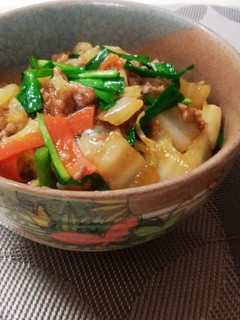 ☆白菜ニラひき肉餡かけ丼☆-レシピのメイン写真