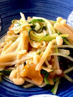 お弁当に♪ 水菜とえのきの梅肉炒め-レシピのメイン写真