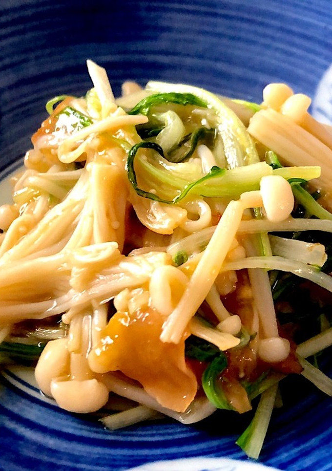 お弁当に♪ 水菜とえのきの梅肉炒め-レシピのメイン写真