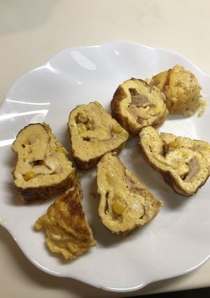 ツナマヨコーンの美味しいふわふわ卵焼き-レシピのメイン写真