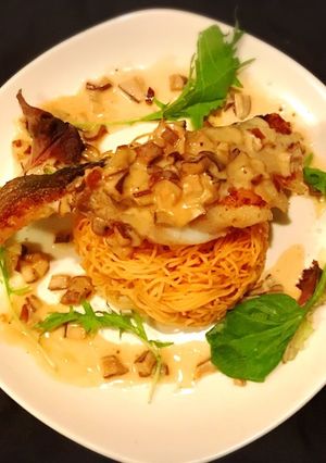 鱈や鯛deムニエル 揚げ素麺と共に♡-レシピのメイン写真