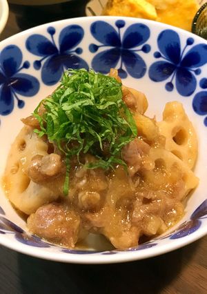 豚肉とレンコンの揚げ煮-レシピのメイン写真