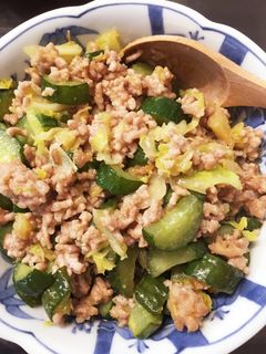豚ひき肉と胡瓜の味噌炒め-レシピのメイン写真