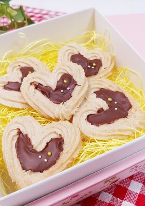 ♡ハート♡の絞り出しチョコクッキー-レシピのメイン写真