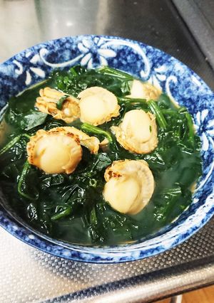 ほうれん草とベビーほたての煮浸し-レシピのメイン写真