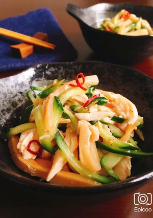 蒸し鶏とメンマの簡単ピリ辛ポン酢和え-レシピのメイン写真
