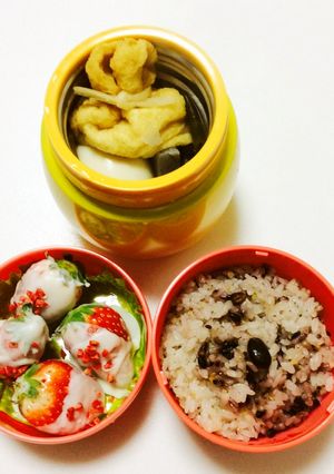 102、W保温ジャーでバレンタイン弁当♡-レシピのメイン写真