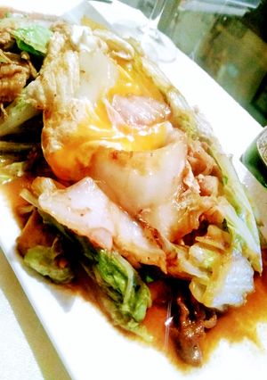 旬な白菜で作るのっけ卵の回鍋肉-レシピのメイン写真