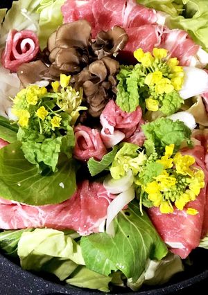 フライパンde豚肉と春野菜のすき焼き風鍋-レシピのメイン写真