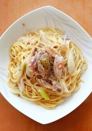 長葱とアンチョビのクリームパスタ-レシピのメイン写真