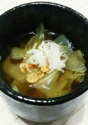 簡単、小エビとキャベツのポン酢ープ。-レシピのメイン写真