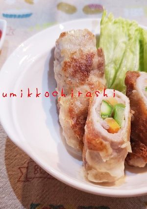 豚肉でチーズ野菜巻き-レシピのメイン写真