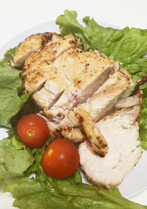 ノンフライヤー　塩麹で鶏胸肉ステーキ-レシピのメイン写真