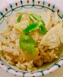 たけのことあみえびの炊き込みご飯