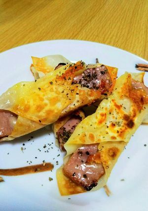 焼豚とろりチーズのパリパリ包み焼き-レシピのメイン写真