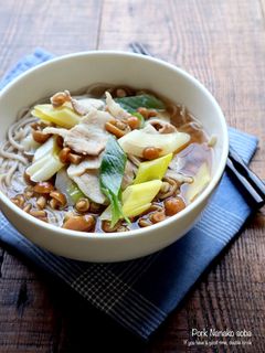 麺つゆで簡単!豚肉なめこそば-レシピのメイン写真