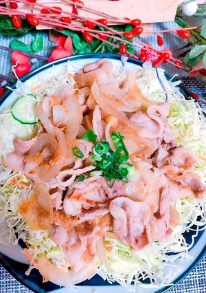 豚バラ肉（薄）de生姜焼き(^^♪-レシピのメイン写真