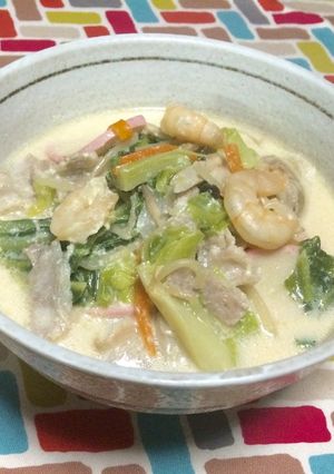 超簡単☆野菜たっぷりちゃんぽんうどん-レシピのメイン写真