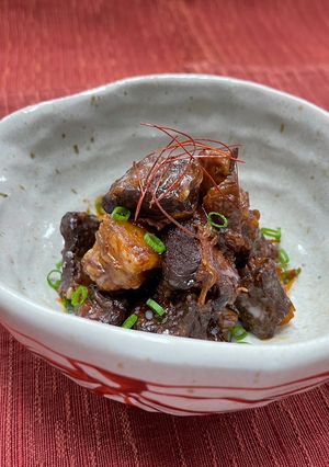 エゾ鹿の赤ワイン味噌煮-レシピのメイン写真