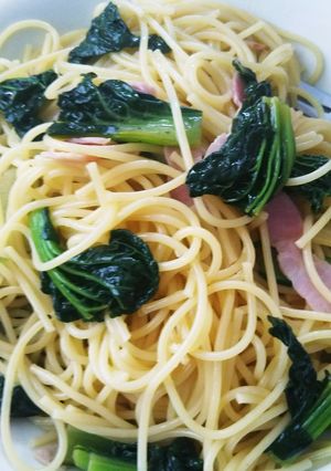 簡単☆ちぢみ雪菜とベーコンのパスタ-レシピのメイン写真