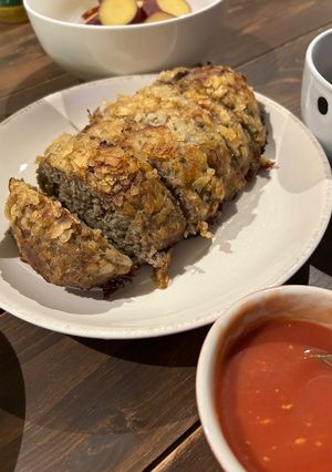 ポテトチップスでミートローフ✨-レシピのメイン写真