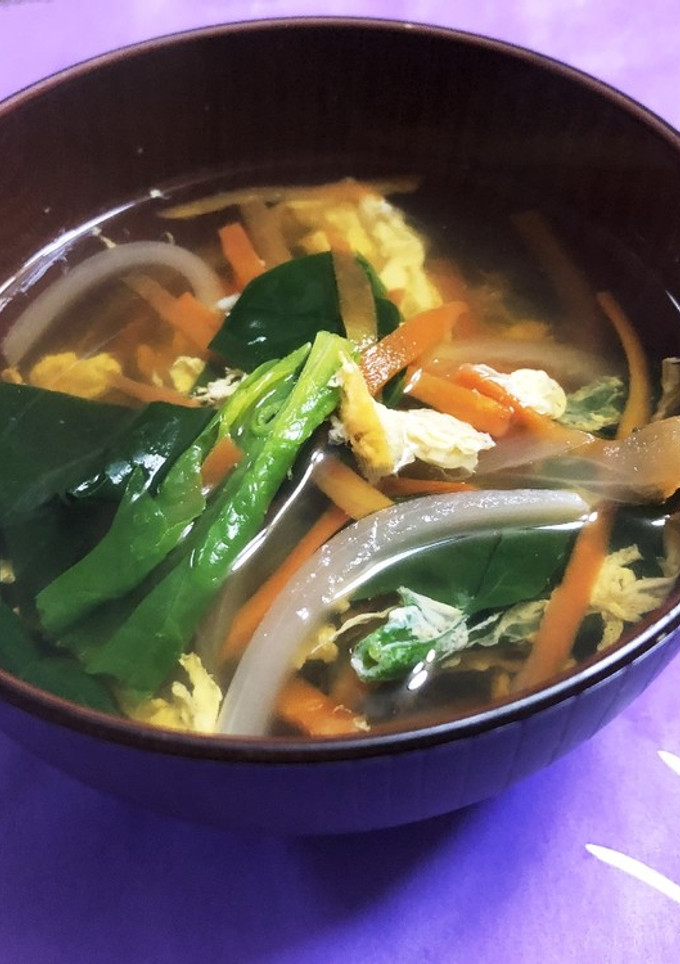 卵と野菜の和風汁物-レシピのメイン写真