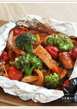トースターで☆鮭とたっぷり野菜の包み焼き-レシピのメイン写真