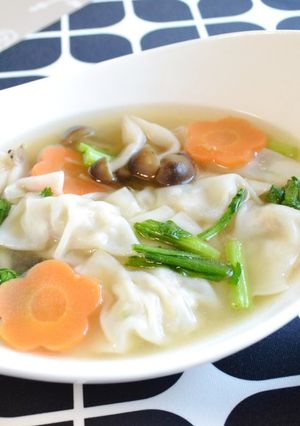 ぽっかぽか！生姜入りスープ餃子♪-レシピのメイン写真