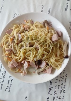 冷凍野菜のクリームスパゲッティ-レシピのメイン写真