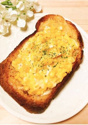 チーズ&コーンꕤ エッグトーストꕤ-レシピのメイン写真