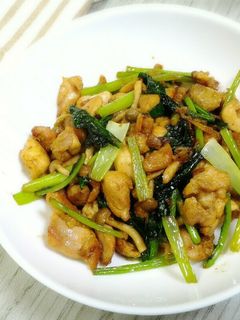 かぶの葉で♪鶏肉と青菜のマヨポン野菜炒め-レシピのメイン写真