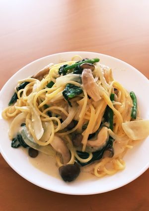 我が家のほうれん草のクリームパスタ-レシピのメイン写真