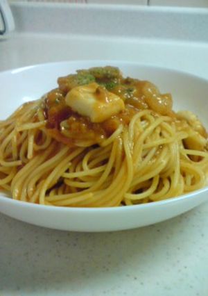 簡単！シーフードでトマトクリームパスタ-レシピのメイン写真