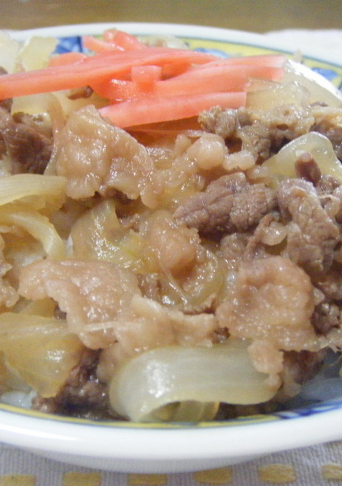 レンジで作る簡単牛丼　吉野家風牛丼だよ-レシピのメイン写真