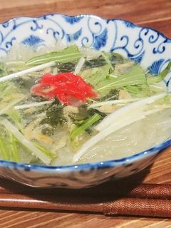 塩ラーメンスープでレンジ春雨スープ-レシピのメイン写真