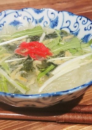 塩ラーメンスープでレンジ春雨スープ-レシピのメイン写真