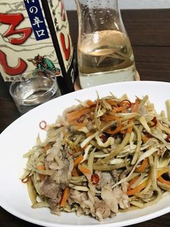 包丁を使わない牛肉と舞茸の金平炒め-レシピのメイン写真
