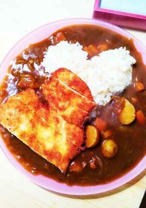 バレンタイン☆ハートのチキンカツカレー-レシピのメイン写真