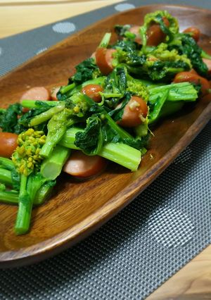 菜の花とウインナーのチーズ炒め-レシピのメイン写真