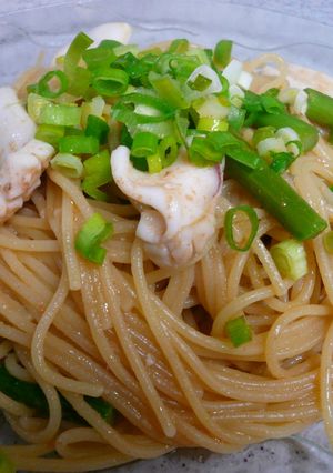 イカとワタとアスパラのガーリックパスタ♪-レシピのメイン写真
