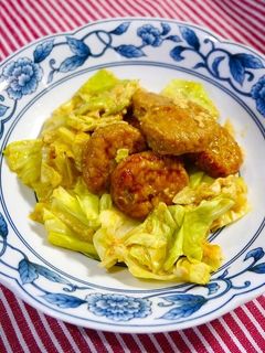レンジで簡単!つくねとキャベツの旨辛炒め-レシピのメイン写真